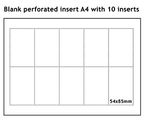 Perforowany arkusz A4 z 10 wkładkami do plastikowych kieszeni